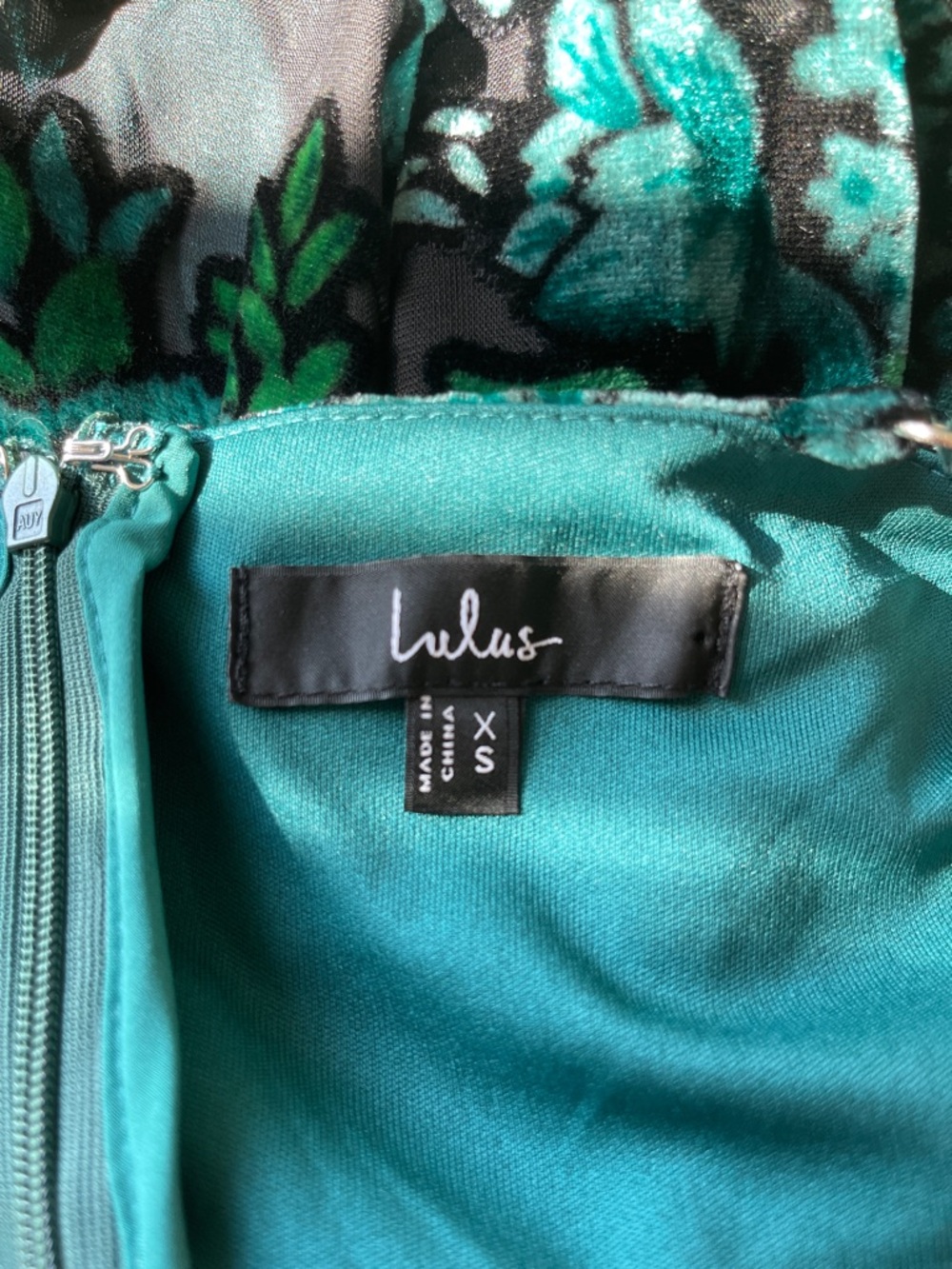 Lulus Minka Emerald Green Floral Velvet Burnout Spaghetti Straps Maxi Dress NWOT - Picture 9 of 11